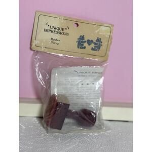 Vintage 1985‎ Unique Impressions Rubber Stamp — Bears with Heart